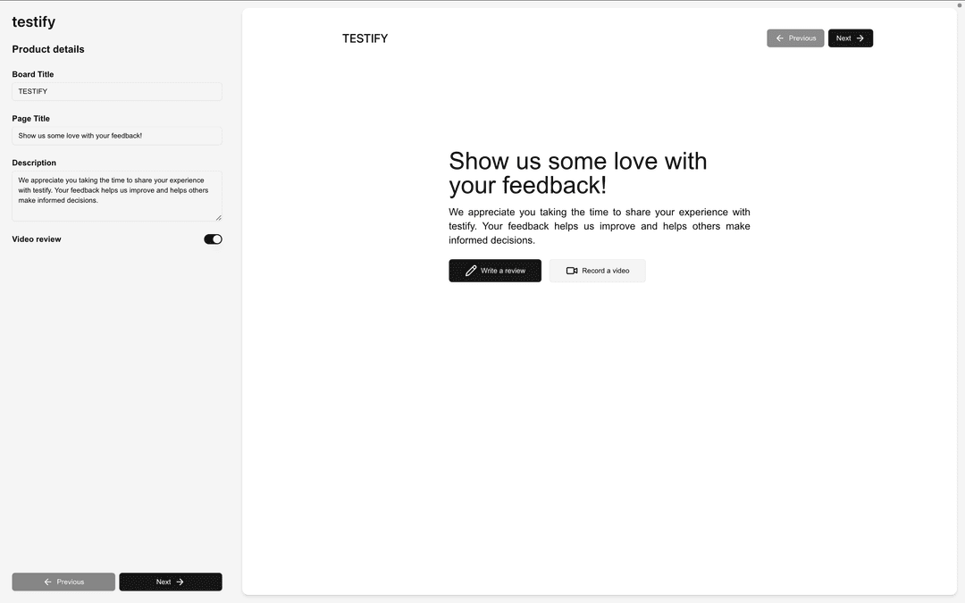 Centralized Testimonial Hub